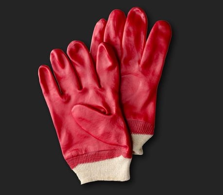 Red PVC Work Gloves
